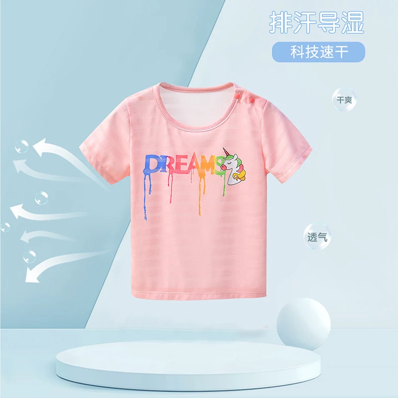 

2021 Hot Wholesale Summer Fashion Unisex Unicorn T-shirt Children Boys Short Sleeves Tees Baby Kids Cotton Tops