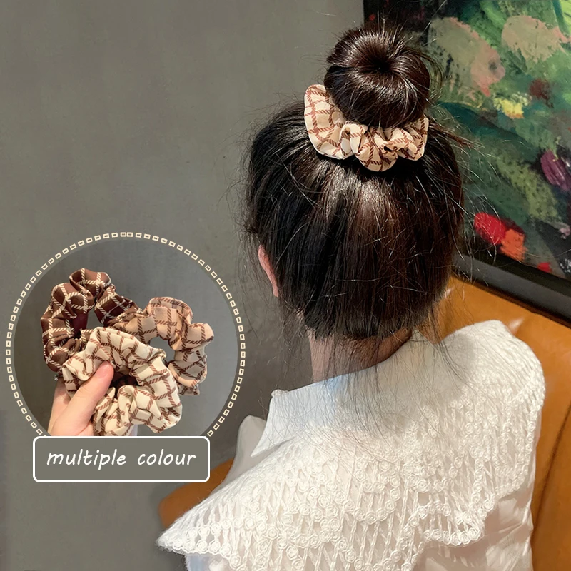 

Fashion Korean Style Hair Bands Chiffon Printing Dots Leopard Headband for Women Ponytail Scrunchie Hair Accessories for Girls