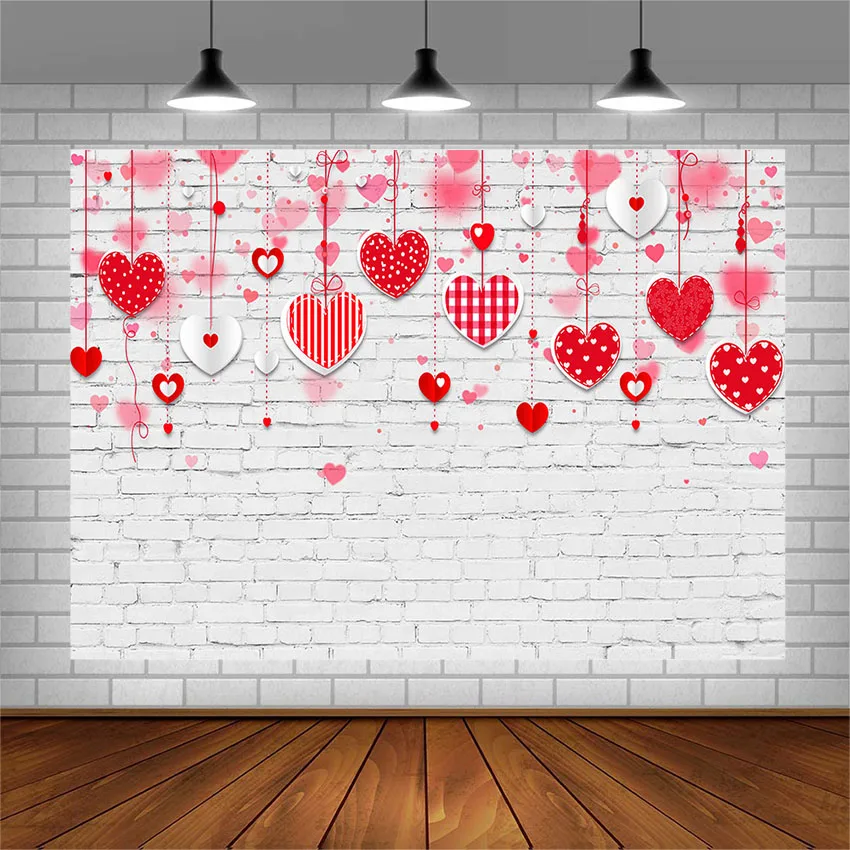 Avezano фотография фоны Красная клетка Любовь Сердце кирпичная стена баннер