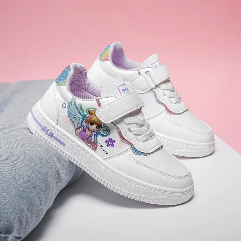 

Детская Беговая корзина, осенняя Белая обувь, воздушные кроссовки для детей, Повседневная теннисная Детская Спортивная кожаная обувь для маленьких девочек, 2021