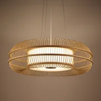 Chinese Style Bamboo Pendant Lights Natural Handmade Hanging Lamp Living Room Decor Dining Room Furniture Bedroom Light Fixtures