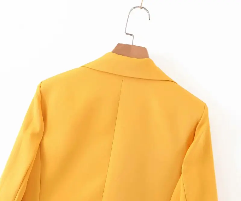 Vintage Stylish Office Lady Pockets Blazers Coat Women Fashion Notched Collar Long Sleeve Ladies Outerwear Chaqueta Mujer