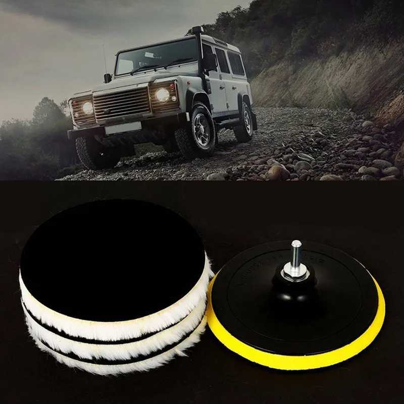 

5pcs/1set 6 Inch Car Polishing Buffing Waxing Pad Wool Wheel Mop Kit For Car Paint Care Polisher Drill Machine Car Accessories