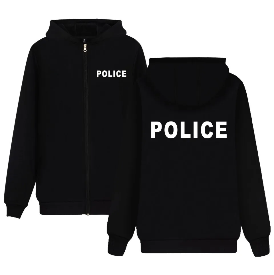 

Police Clothing Mens Fashion Jacket Coat Police Hoodies Hoodie Sweatshirt Print Zipper Top Brand Casual Hooded High Quality