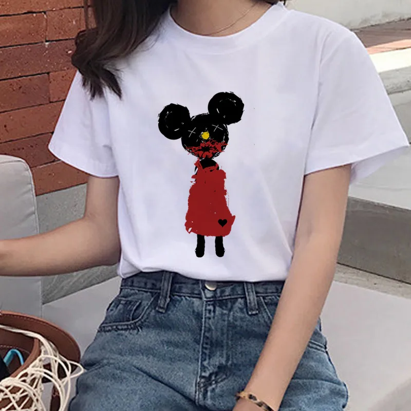 Женская футболка с коротким рукавом принтом мыши | одежда