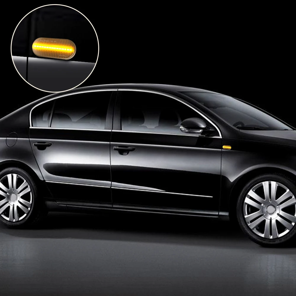 2 шт. течет желтый боковые габаритные огни светильник светодиодный динамический