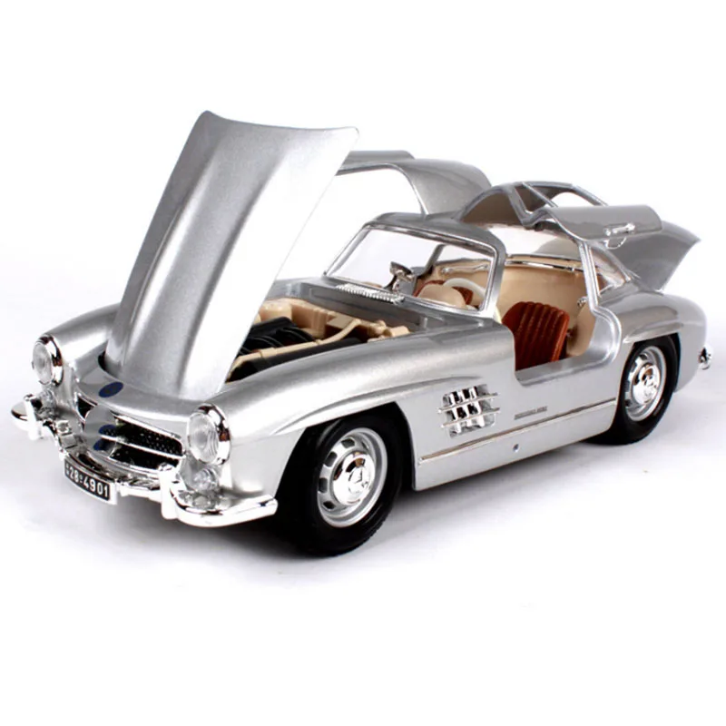 1/18 Масштаб литья под давлением 1954 классическая модель автомобиля 300SL высокая