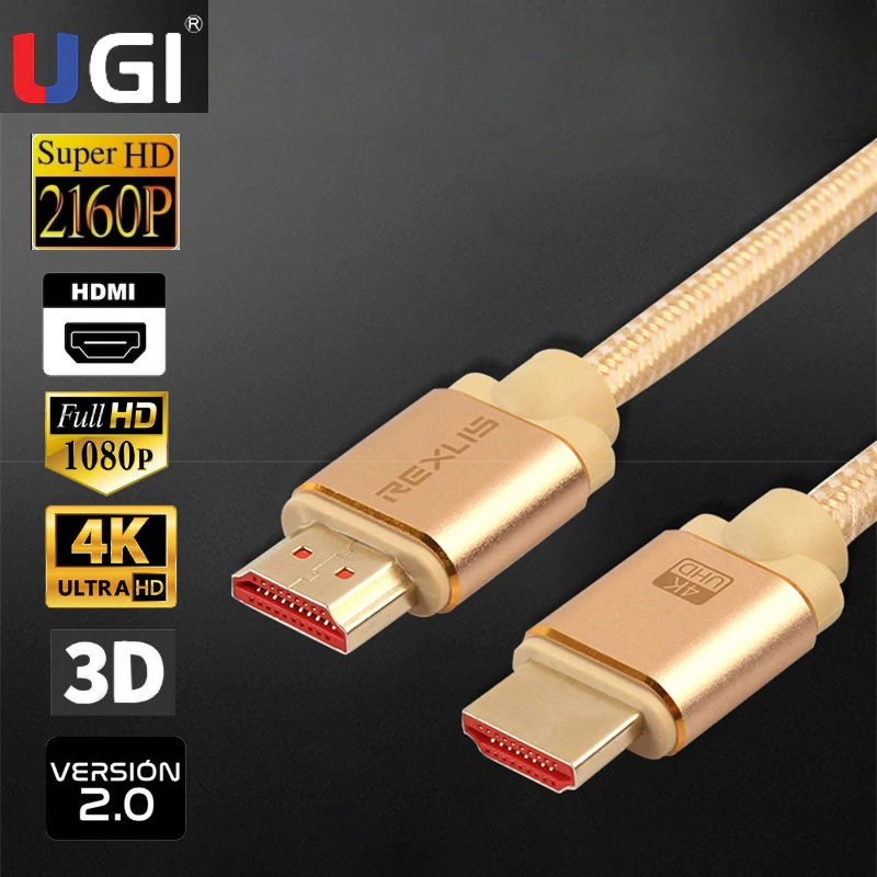 Кабель UGI 4K 2K 1080P HDMI совместимый с Ultra HD UHD Full FHD высокоскоростной 3D HDTV 1 8 м для ПК PS3