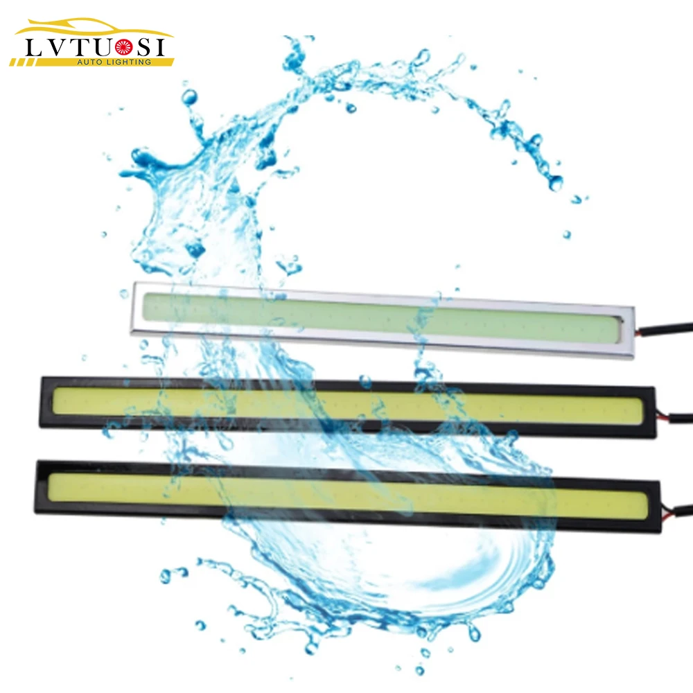 6pcs Led Daytime Running Light Ultrafine Lamp Waterproof External Lights Universal 14cm 17cm COB Auto DRL