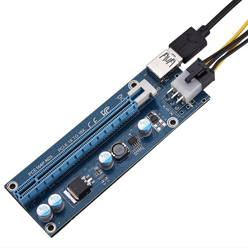 Переходник PCI E 1X к 16X с кабелем питания MOLEX на SATA адаптер переходника шнура GPU