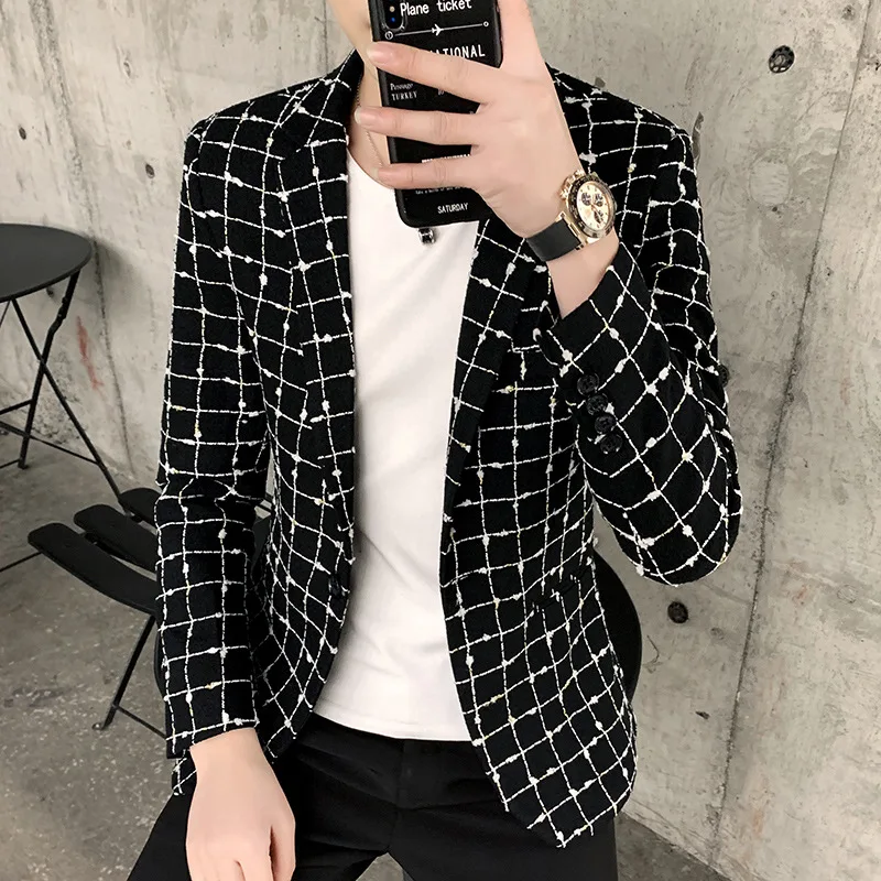 

Print Men Jacket Spring Slim Fit Casual Blazer Set Clothing Sport Striped Men Cotton Blazer Ropa Hombre Jackets For Men Eg50jk