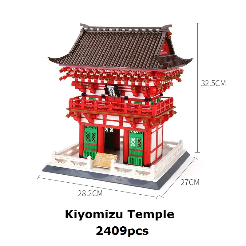 Wange архитектурные блоки Kiyomizu Temple модель здания кирпича красивый дом Juguetes