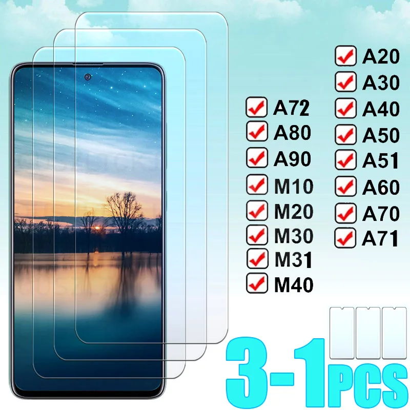 

3-1PCS Tempered Glass For Samsung Galaxy A51 A71 A32 A72 Screen Protector A50 A71 M51 M31 S A M 9 90 80 70 60 41 40 30 21 31 5G
