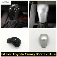 lapetus accessories fit for toyota camry xv70 2018 2022 gear head shift knob handle cover kit trim matte carbon fiber abs