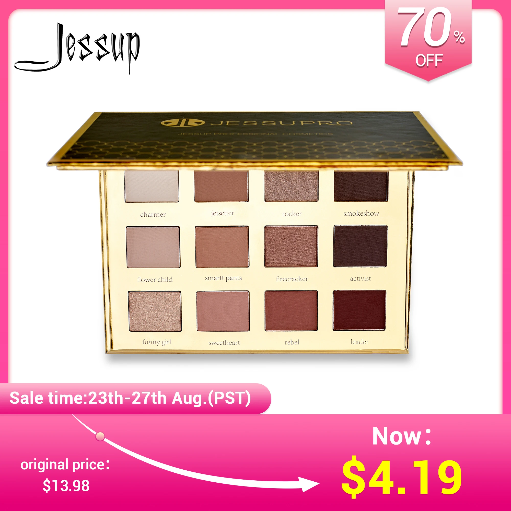 Jessup 12 цветов Палитра теней для век долговечная натуральная косметика макияж тени