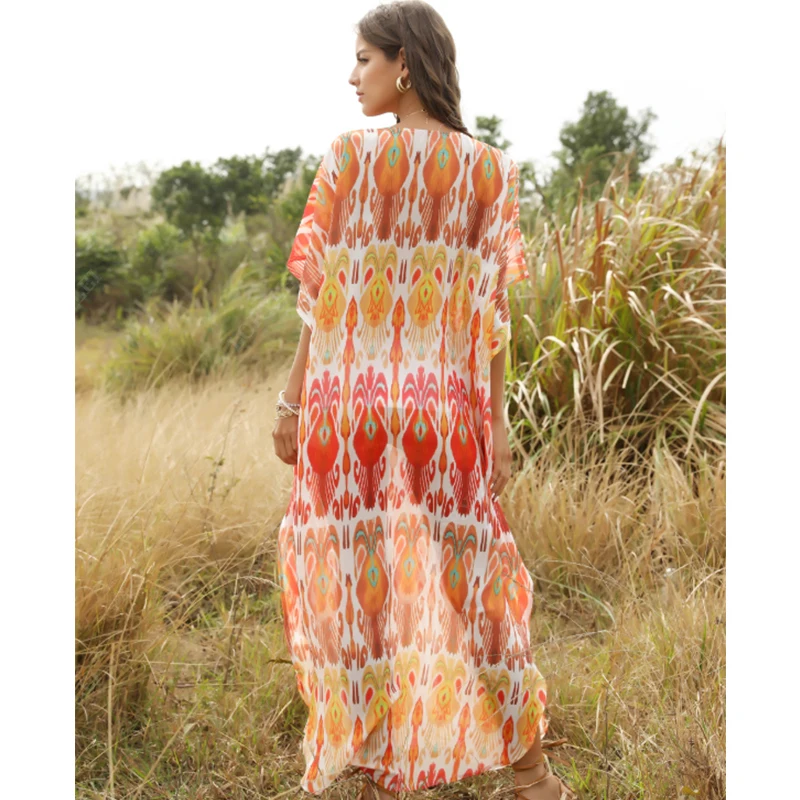 2020 накидки на бикини в стиле бохо летнее пляжное платье с глубоким v-образным