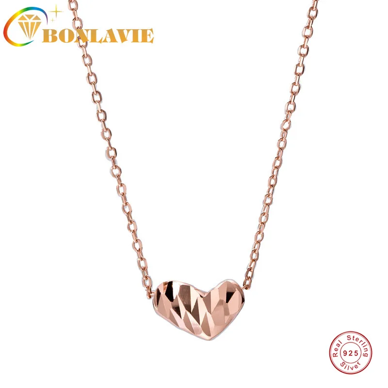 

BONLAVIE двухсторонняя любовь Цепочки и ожерелья S925 серебристого цвета в форме сердца, хорошие украшения подвеска из корала на цепочке, подвеска в форме сердца изысканный заявление Для женщин Цепочки и ожерелья