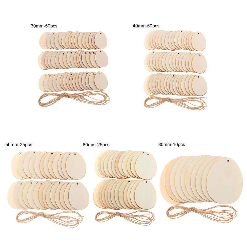 20-80 мм необработанные заготовки натурального дерева ломтик пасхальные яйца чип