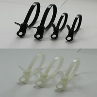 freeshipping black white screw mounted nylon cable zip ties with hold fixing 2 5x100 3 5x150 3 5x200 4 6x200 4 6x250 4 6x400