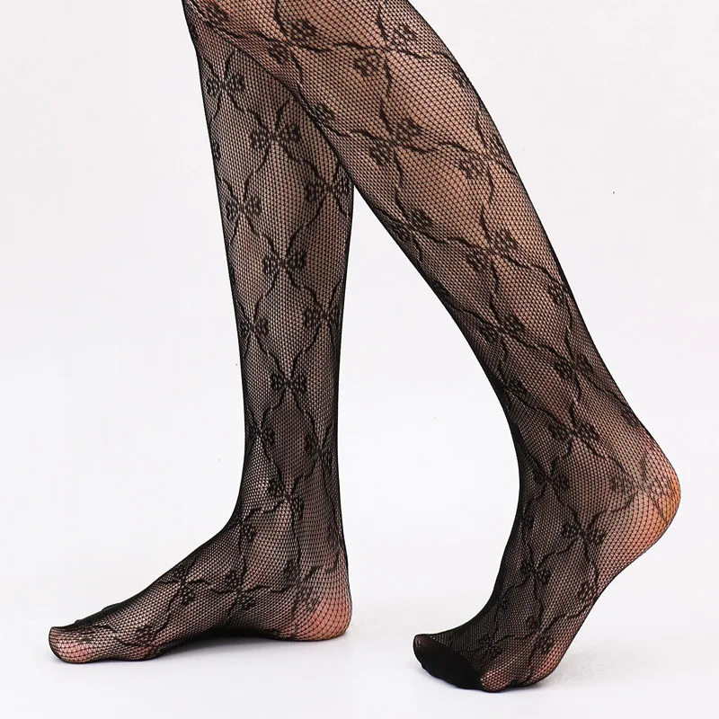 KASURE сексуальные прозрачные ажурные эластичные кружевные сетчатые колготки с