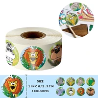 500 pcs roll zoo animals cartoon stickers for kids classic toys sticker school teacher reward sticker 8 designs pattern stickers