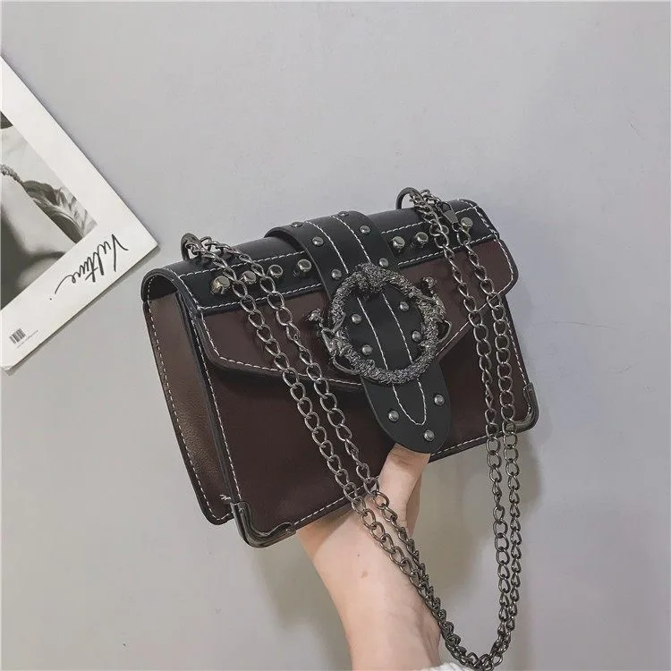 Женская Корейская сумка с заклепками в стиле панк женская модная через плечо из