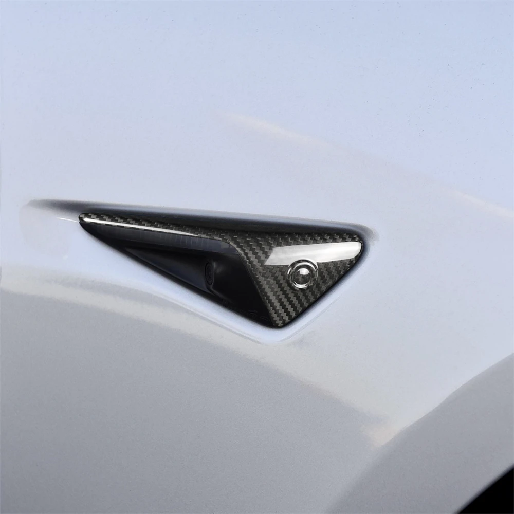 

Carbon Fiber Exterior Decoration Fender Pannel Sticker for Tesla Model 3 2018-2019 2pcs Stylish Car Decals Accessories