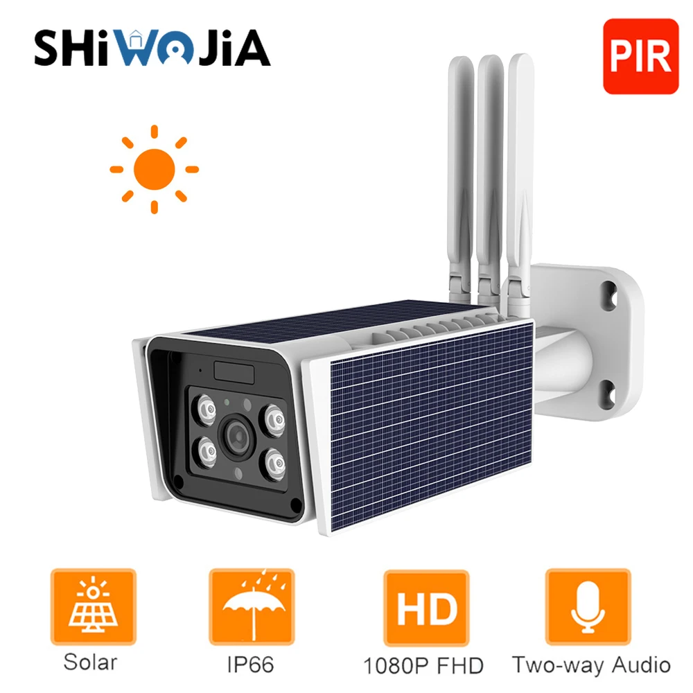 IP камера shiвоенia HD1080P 4G SIM карта солнечная батарея Wi Fi|Камеры видеонаблюдения| |