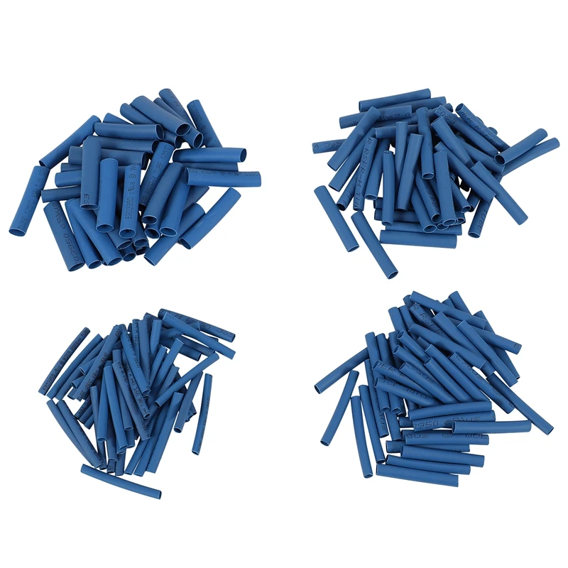 

200Pcs 4 Sizes Polyolefin Heat Shrink Tubing Cable Sleeve Blue