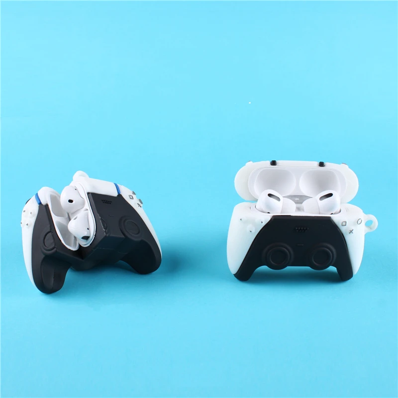 

3D PS5 gamepad gameboy Bluetooth headset soft silicon case for apple airpods 1 2 pro 3 Wireless charging cool cover gift
