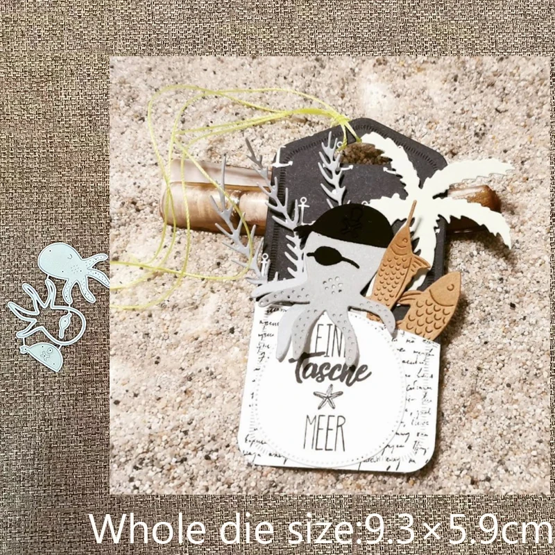 

Новый дизайн, металлический трафарет для рукоделия, форма для резки, украшение в виде осьминога, высечки для альбома, бумаги, тиснения