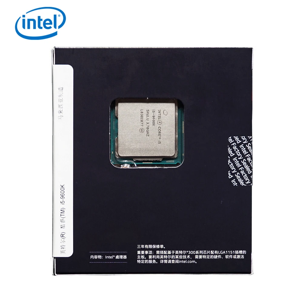 Intel Core i5-9600K настольный процессор 6 ядер до 3 7 ГГц Turbo разблокированный LGA1151 300 серия