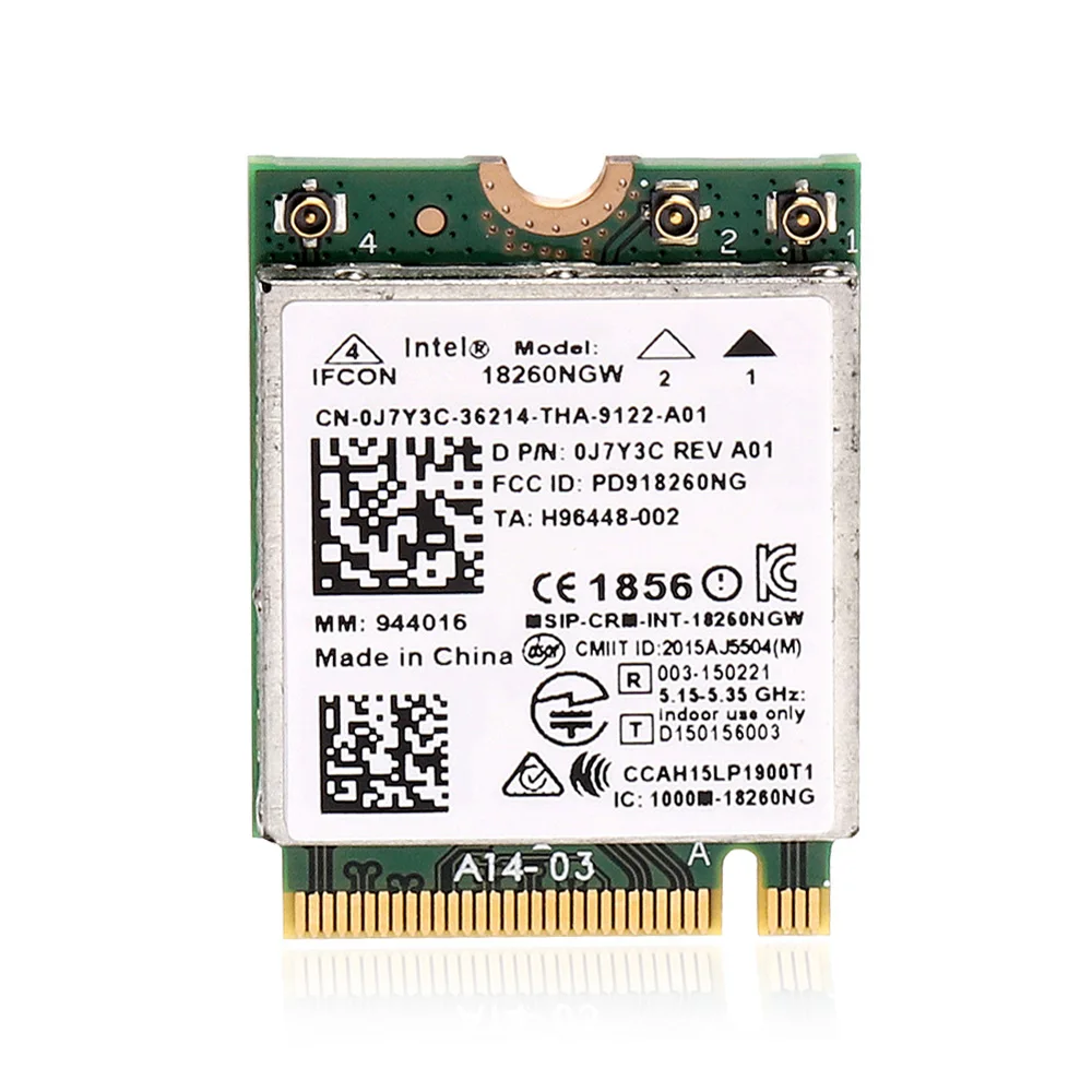 Сетевая карта для Intel Wireless-AC 18260, 18260NGW, 802.11ad, 802.11ac, 867 Мбит/с, 2,4 и 5G, Bluetooth 4,1, Wi-Fi, M.2