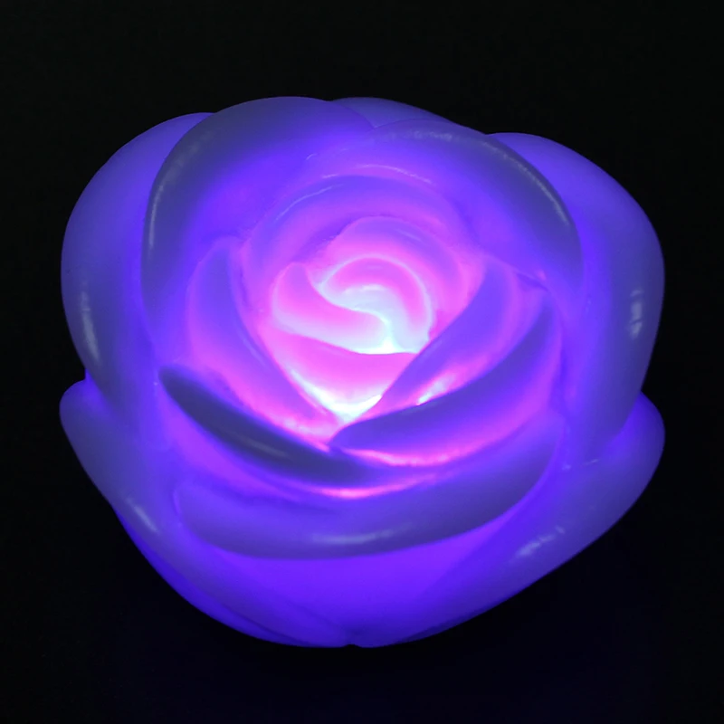 7 Color Romantic Changing LED Floating Rose Flower Candle Night Light | Лампы и освещение