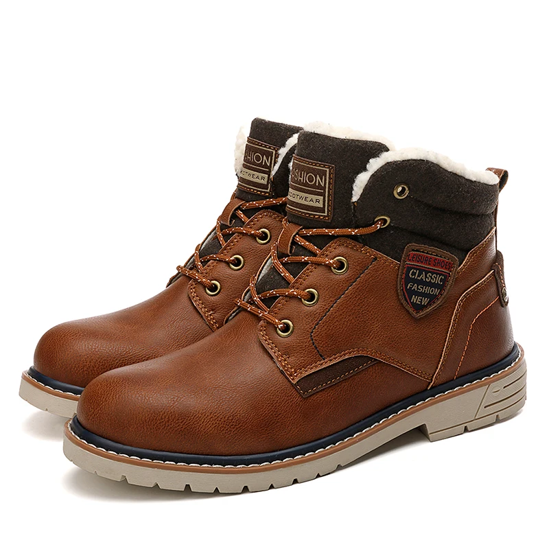 

2019 Big Size 39-45 Winter Mens Boots Men Casual Fahsion Snow Men Ankle Boots Men Leather Boots For Men Shoes