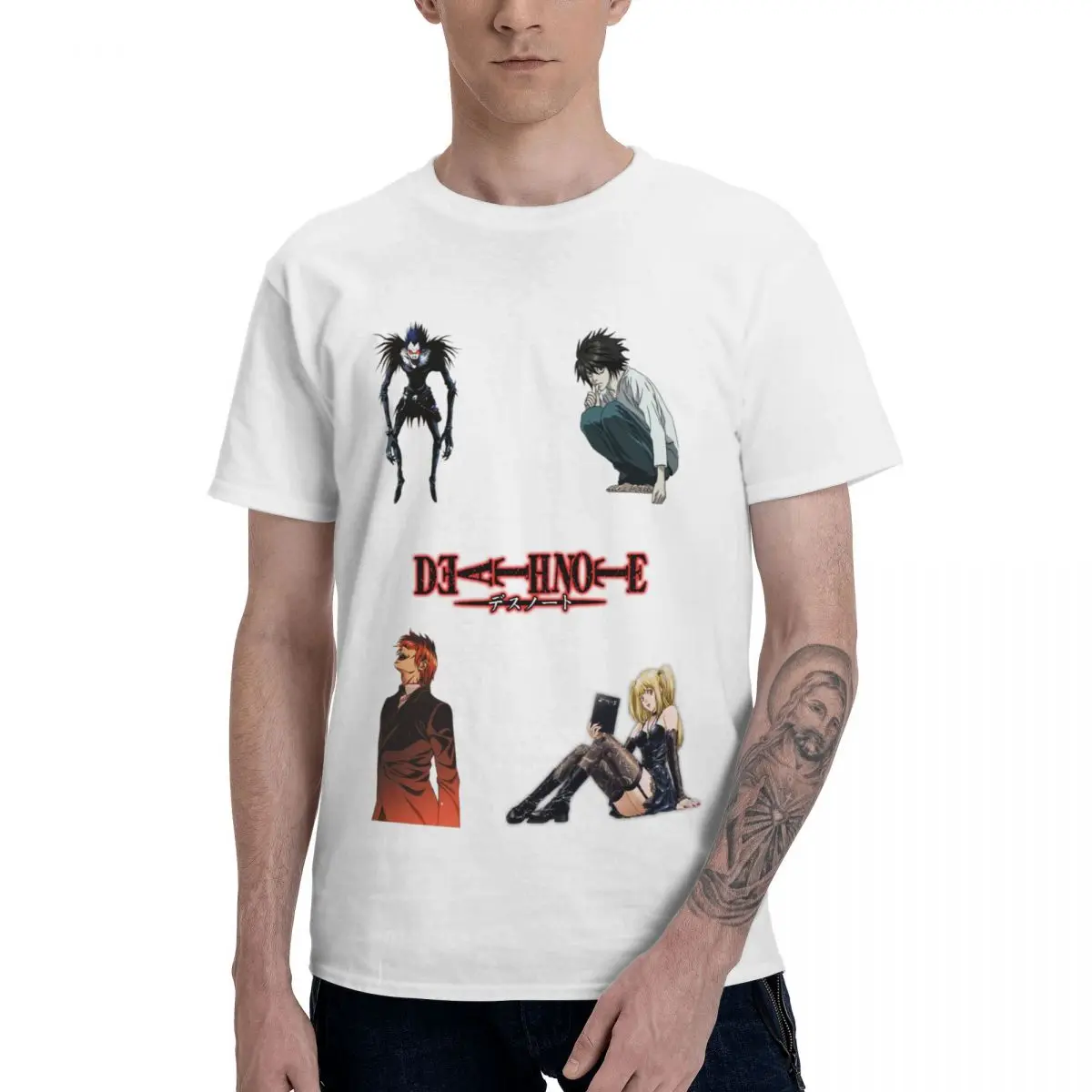 

Anime Death Book Aesthetic Clothes Men's Basic Short Sleeve T-Shirt Graphic Funny Tops