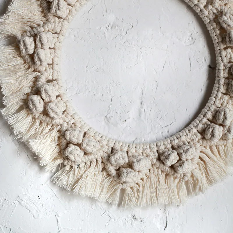 

Chic Macrame Hand-woven Tapestries Bohemian Decorative Tapestries Without Mirror Home Wall Decoration for Living Room Aesthetic
