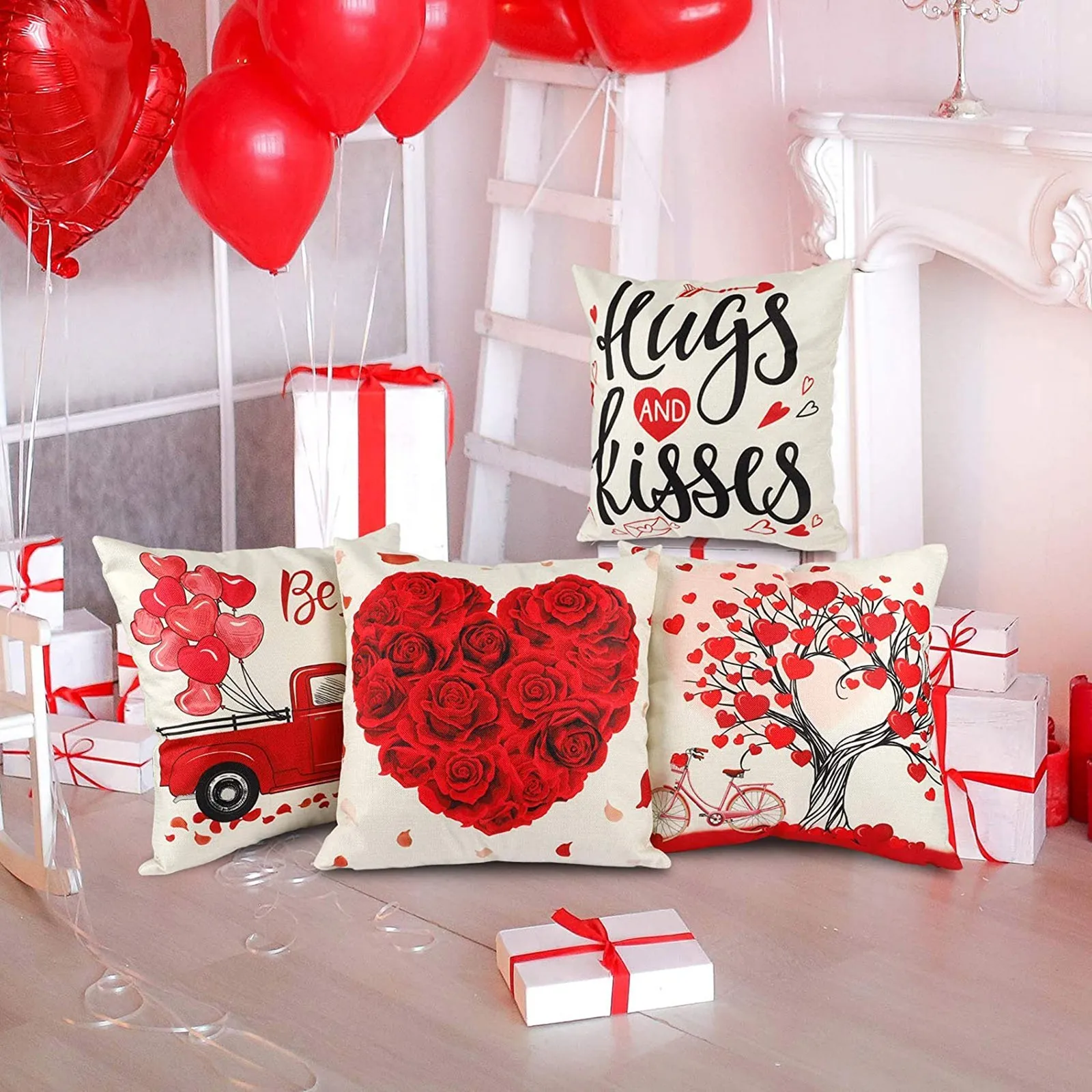 

4PC Home Valentine's Day Pillowcase Decorative Pillow Case Creative Pillow Case Home Bedroom Decorations for Lover Gifts#50