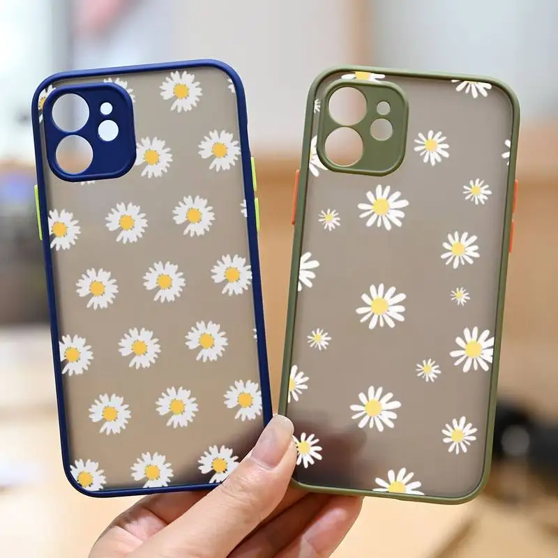 

Summer daisy flowers Phone Case matte transparent For Clear Funda sapphire iPhone 7 8 x xs xr 11 12 pro plus max mini