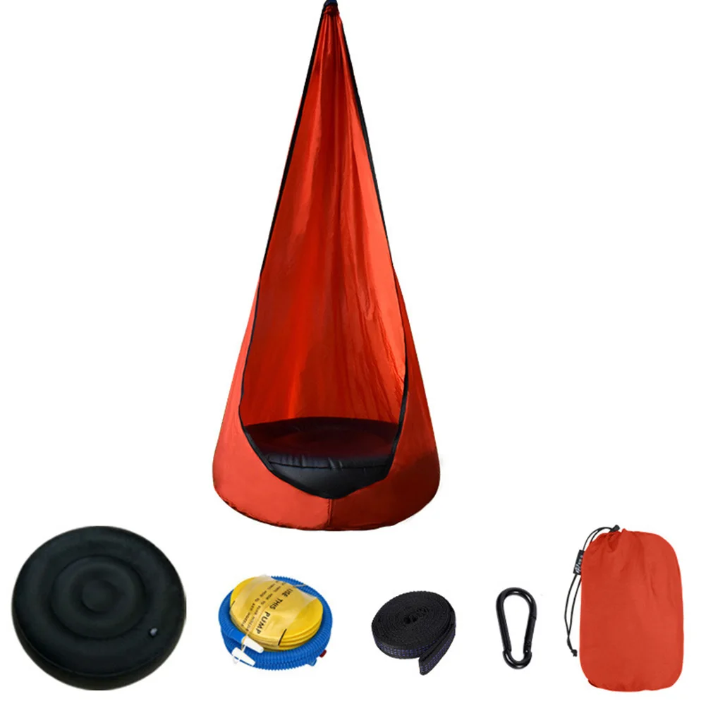 

With Inflatable Cushion Indoor Outdoor Sleeping Lightweight Hammock Chair Kids Pod Swing Seat Home Garden Camping Safety Hanging