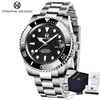 pagrne design 40mm mens mechanical watch brand luxury automatic 100m waterproof watch japan nh35a clock mens reloj hombre 2021