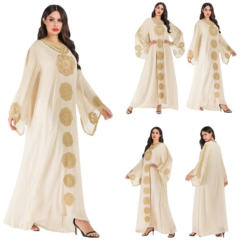 2019 Ehnic вышивка абайя Дубай халат кафтан фарша цзилабаб женское мусульманское