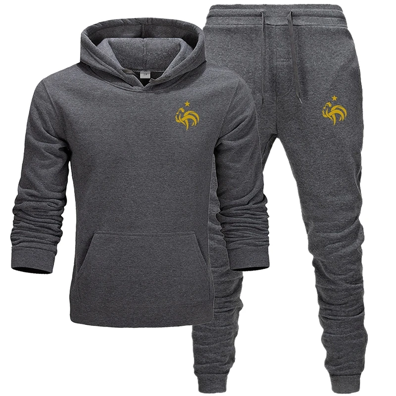 

Men's Winter Set Competitive Brand Tracksuit Pure Cotton Brushed Warmth Leisure Fitness Men's Training Sports Suit