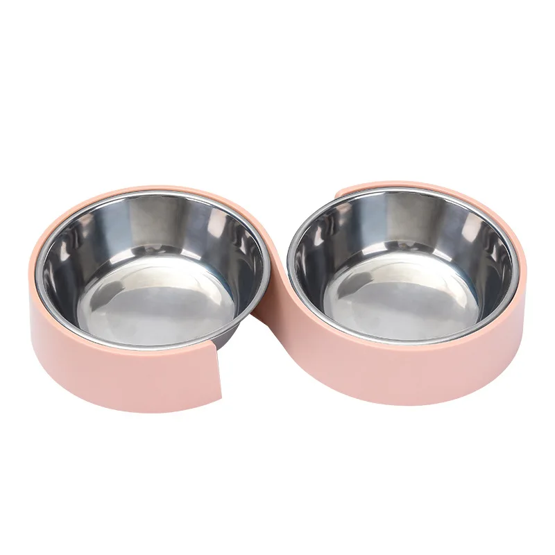 

New Pet Bowl S-shaped Minimalist Design Pet Cat Bowl Anti-overturning Dog Bowl Cat Food Bowl Water Bowl
