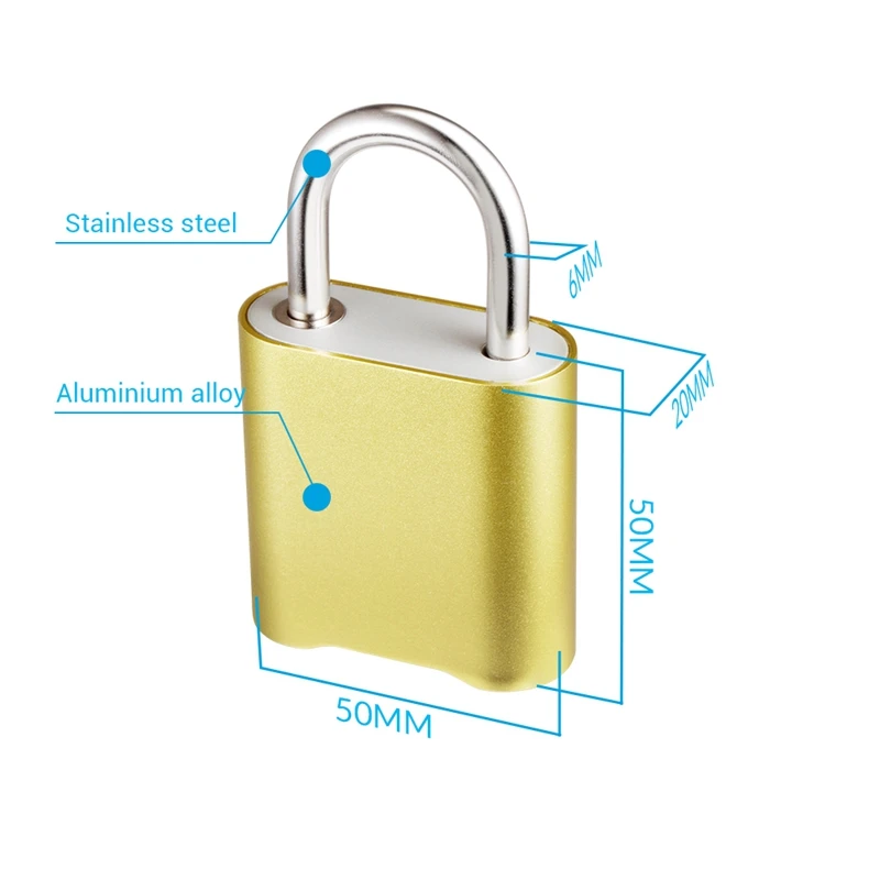 Смарт отпечаток пальца Bluetooth перезаряжаемый замок без ключа разблокировка