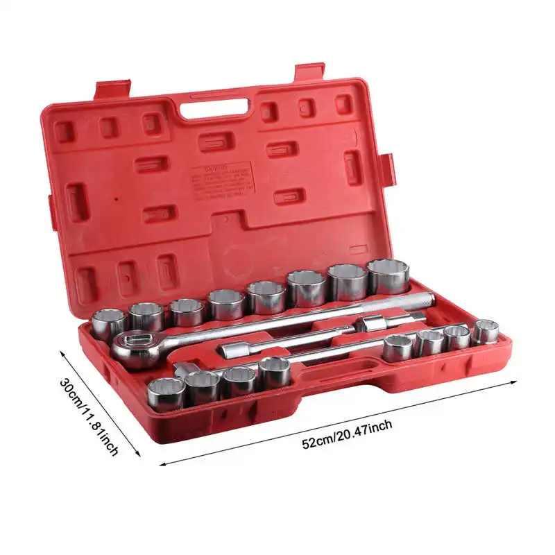 

21Pcs Drive Socket Wrenches 3/4 Inch Drive Tools Socket Wrench Set for Car Truck Repair Tool Spanner Set