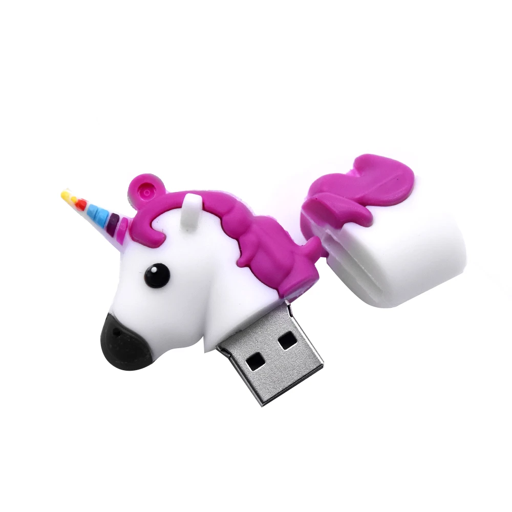 Флеш накопитель в виде единорога с мультяшным животным 2 0 64 ГБ 32 Usb флешка Милая