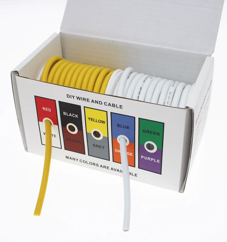 Термостойкий кабельный провод, мягкий силиконовый провод 12AWG 14AWG 16AWG 18AWG 20AWG 22AWG 24AWG 26AWG 28AWG 30AWG, термостойкий силикон