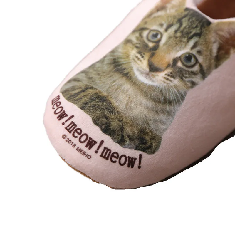 Mntrerm Women and Men Slippers Cute Cat Print Cartoon Animation Home Winter Warm Soft Cotton Indoor Shoes Flat | Обувь