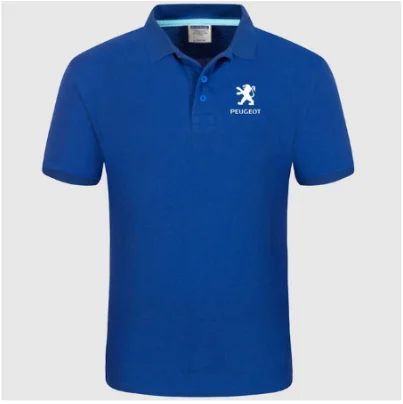 

For Peugeot logo Polo Shirt Men summer Short Sleeve Polo Shirt Cotton spring Casual Men's Polos